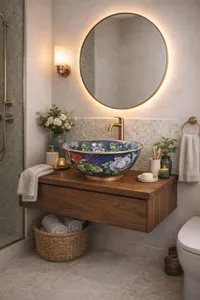 Kinesisk cloisonné emaljevask / vessel sink