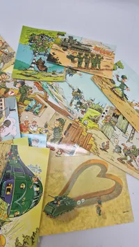 Samling militære tegneserie billeder