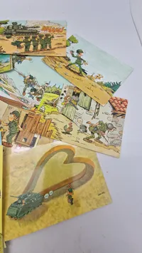 Samling militære tegneserie billeder