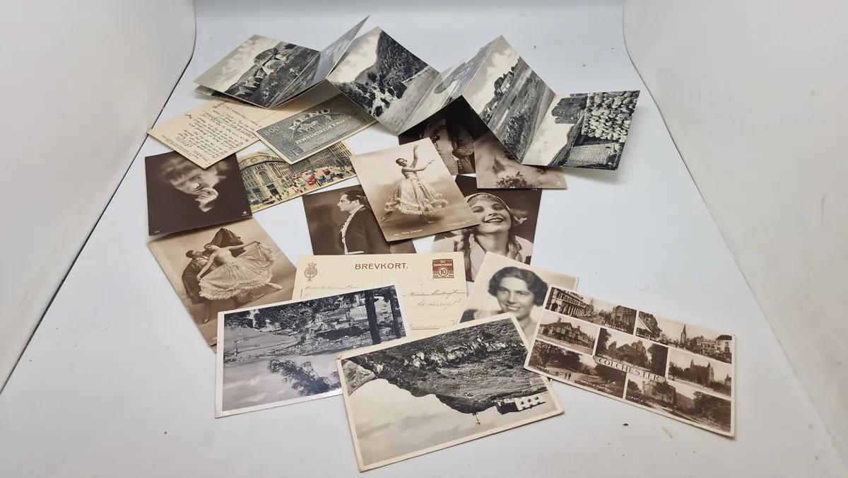 Samling postkort mm. Originale