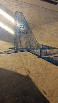 Graveret billede med Lockheed C-130H Hercules transportfly fra det danske flyvevåben (RDAF)