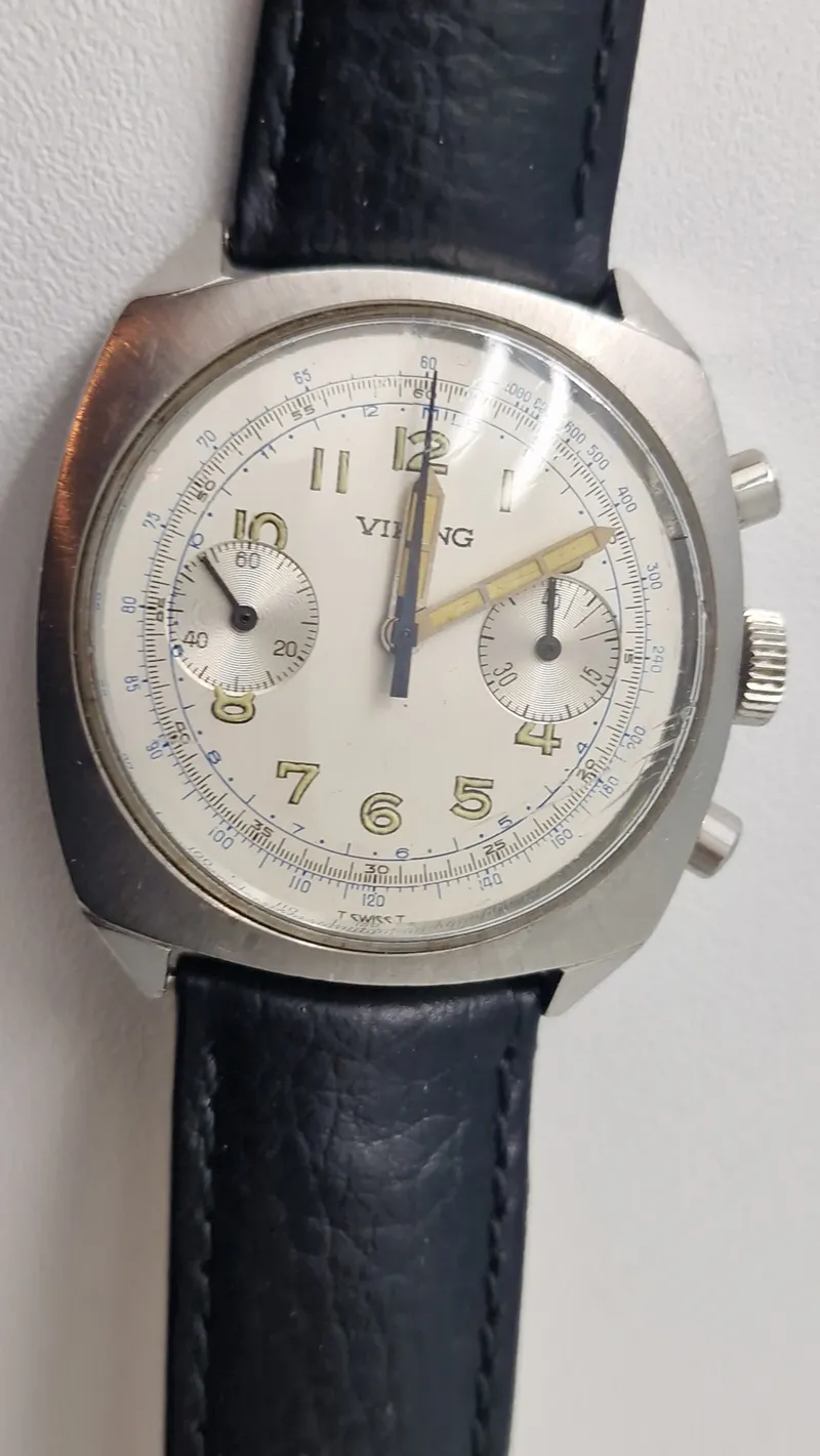 Original Viking Chronograf mærket Søværnet, brugt af Helikopter piloter