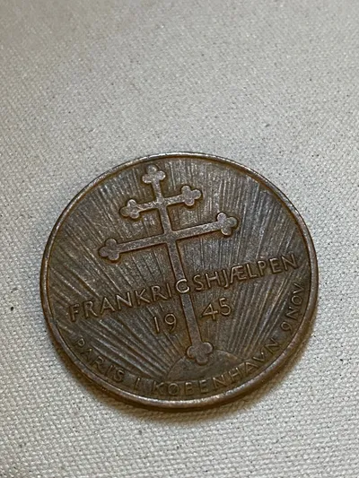 Original mønt - Frankrigshjælpen 1945