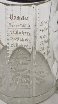 Veludført tysk sports ølkrus fra 1887