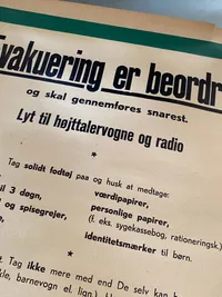 Original dansk evakuerings plakat