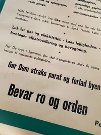Original dansk evakuerings plakat