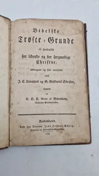 Bibelske Trøste Grunde", trykt i 1826 i København.