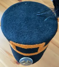 Sjælden original tysk ww2 minearbejder kepi brugt ved parader - med navngiven kasse