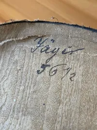 Sjælden original tysk ww2 minearbejder kepi brugt ved parader - med navngiven kasse