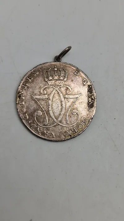 1 Speciedaler norsk i sølv med montering