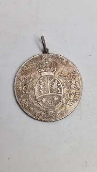 1 Speciedaler norsk i sølv med montering