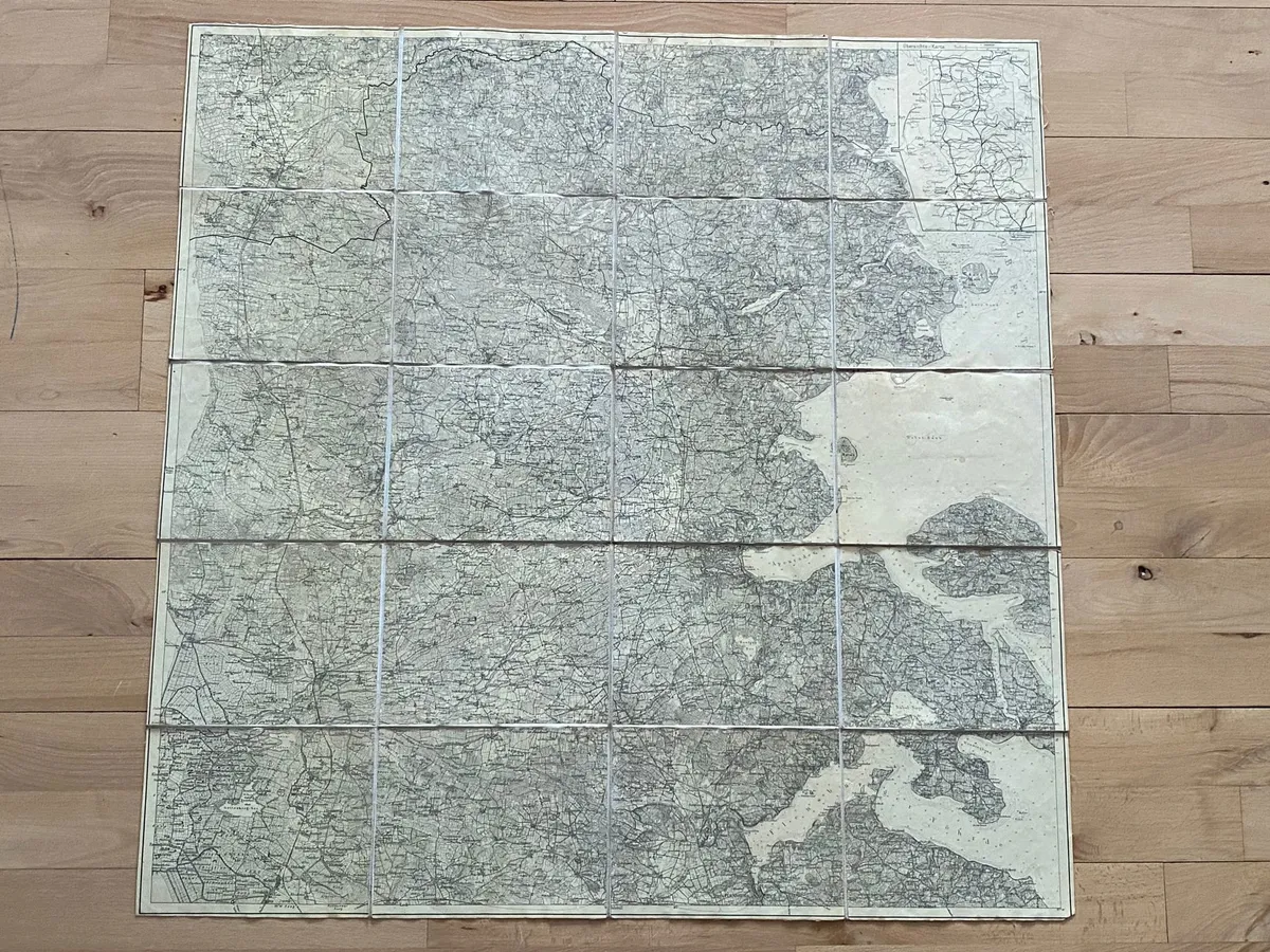 Sjældent originalt tysk kort i plastik materiale fra 1910 - kortet er over Sønderjylland (dengang fortsat tysk)