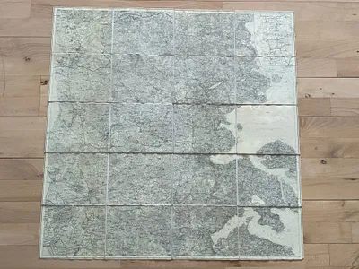 Sjældent originalt tysk kort i plastik materiale fra 1910 - kortet er over Sønderjylland (dengang fortsat tysk)