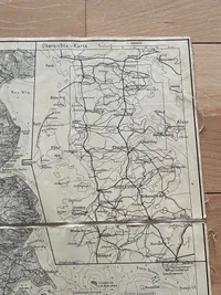 Sjældent originalt tysk kort i plastik materiale fra 1910 - kortet er over Sønderjylland (dengang fortsat tysk)