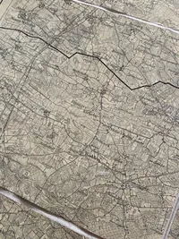 Sjældent originalt tysk kort i plastik materiale fra 1910 - kortet er over Sønderjylland (dengang fortsat tysk)