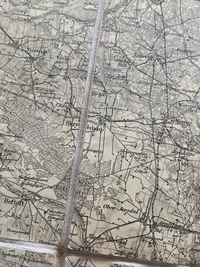 Sjældent originalt tysk kort i plastik materiale fra 1910 - kortet er over Sønderjylland (dengang fortsat tysk)