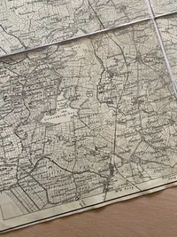 Sjældent originalt tysk kort i plastik materiale fra 1910 - kortet er over Sønderjylland (dengang fortsat tysk)