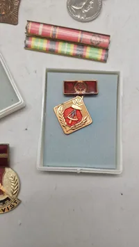 Samling medaljer og pins