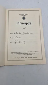Tysk Ahnenpaß, ww2. Original