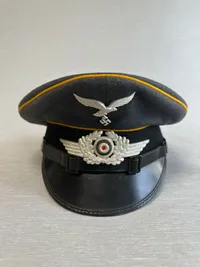 Original udleveret Tysk NCO kasket flyvende personel, samt foto