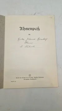 Tysk Ahnenpaß fra ww2. Original