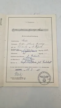 Tysk Ahnenpaß fra ww2. Original