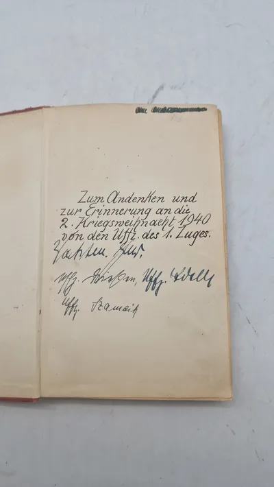 Tysk bog med julehilsen fra tyske officerer, ww2. Original