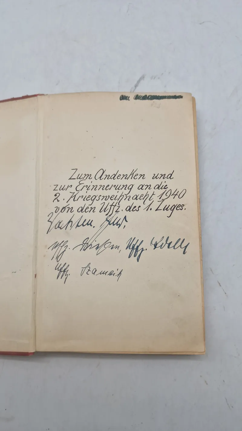 Tysk bog med julehilsen fra tyske officerer, ww2. Original