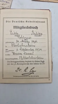 DAF medlemsbog. Original