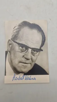 Foto af den tyske politiker Herbert Wehner med original signatur