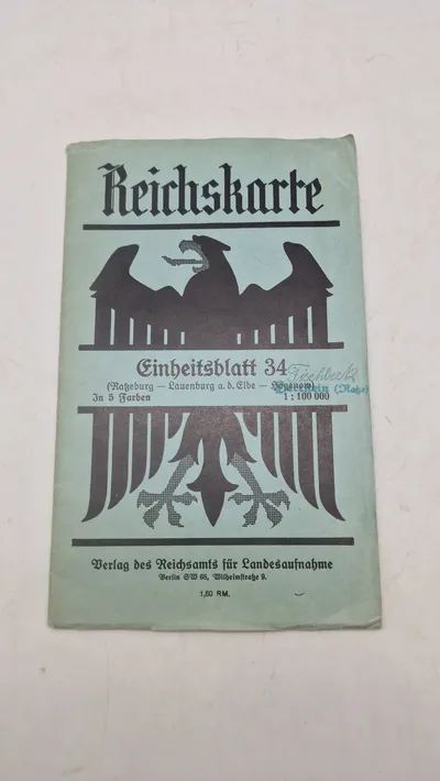 Tysk reichkarte, ww2. Originalt