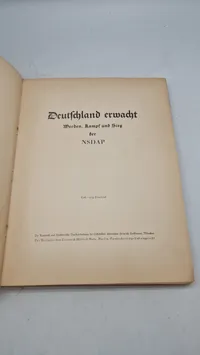 Deutschland Erwacht salmebog, ww2. Original