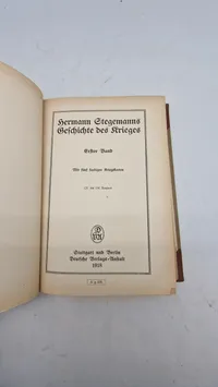 Hermann Stegemanns Geschichte des Krieges. Original