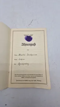 Tysk Ahnenpaß, ww2. Original