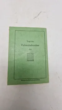 Tysk medlemsbog (Mitgliedsbuch) fra VdK (Verband der Kriegsbeschädigten, Kriegshinterbliebenen und Sozialrentner Deutschlands), specifikt fra delstatsforbundet i Rheinland-Pfalz