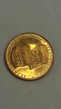 Tysk mindemedalje, der fejrer venskabet mellem Frankrig og Tyskland, specifikt med henvisning til Charles de Gaulle og Konrad Adenauer