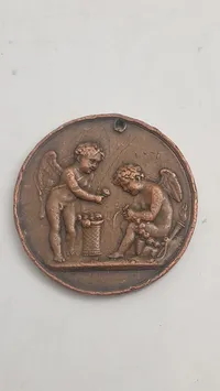 medalje, der fejrer besøget af den danske prins og prinsesse på mønten i Paris i 1822. Original