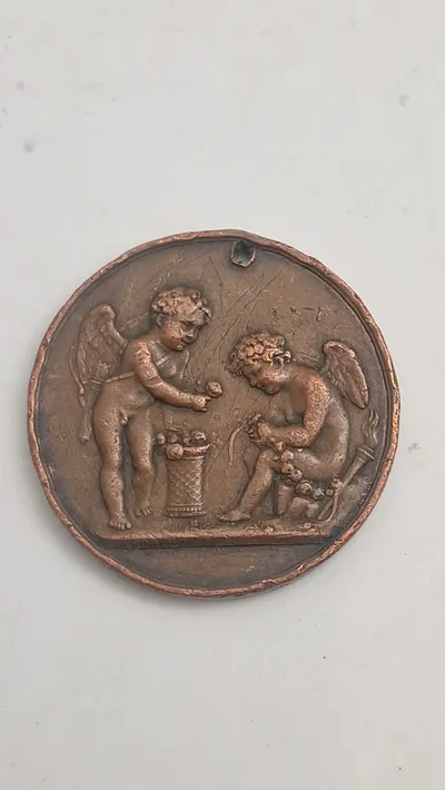 medalje, der fejrer besøget af den danske prins og prinsesse på mønten i Paris i 1822. Original