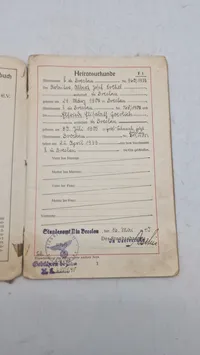 Tysk Familienstammbuch, ww2. Original