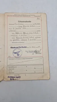 Tysk Familienstammbuch, ww2. Original