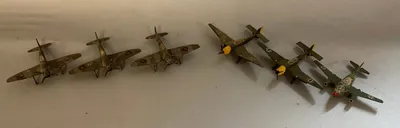 Samling ældre modelfly - tyske ww2 og RAF