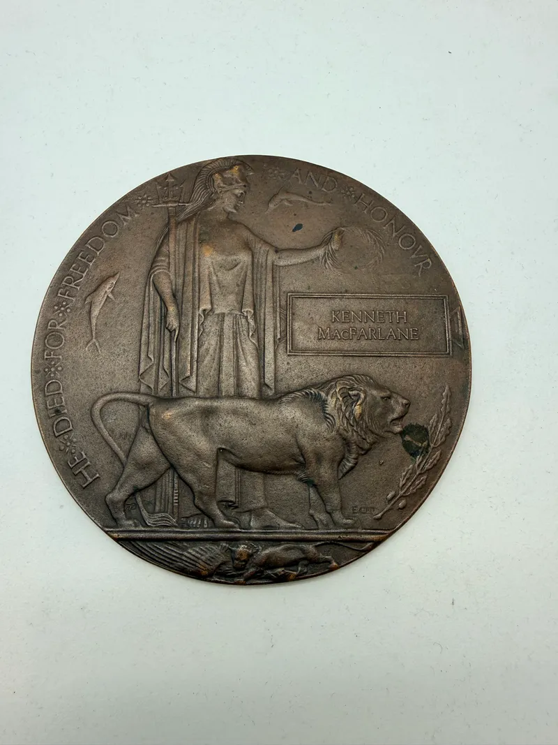 Engelsk Dead mans penny, ww1. Original
