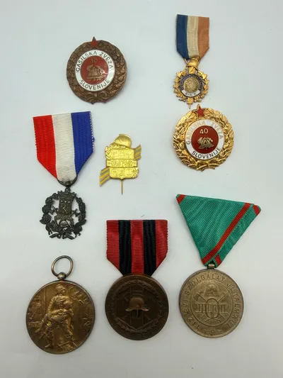 Samling brandmandsmedaljer. Originale