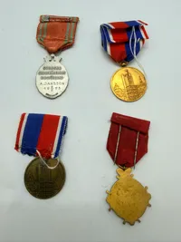 Samling brandmandsmedaljer. Originale