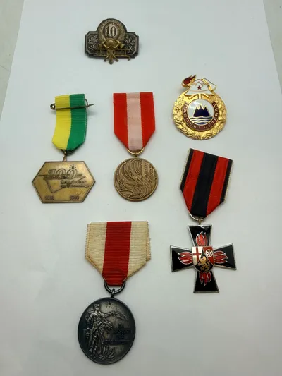 Samling brandmandsmedaljer. Originale