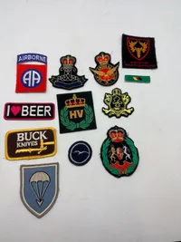 Samling stofmærker. Originale