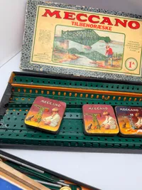Samling Meccano med kasser