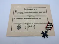 Verdienstkreuz für Kriegshilfe med Besitzzeugnis, ww1. Originalt