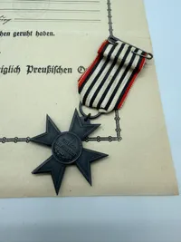 Verdienstkreuz für Kriegshilfe med Besitzzeugnis, ww1. Originalt