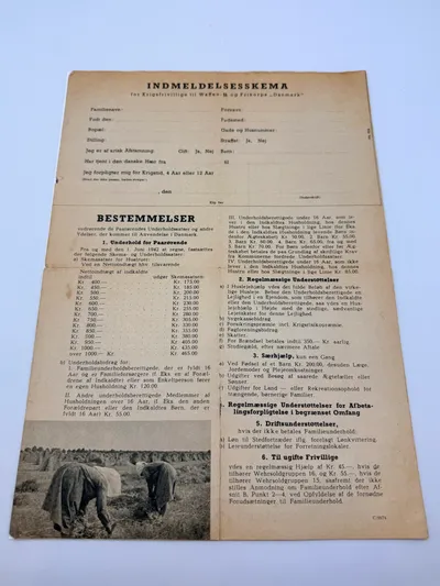 Waffen SS (Dansk) indmeldelses blanket. Original